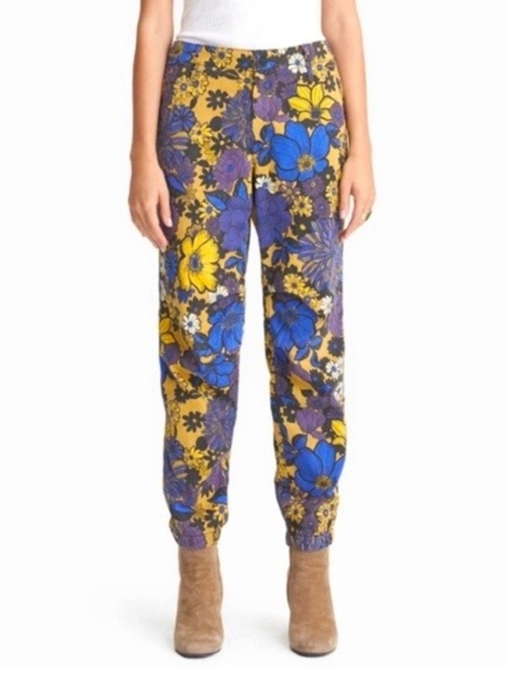 MOTHER The No Zip Misfit 70s Hippie Retro Floral Cropped Size 24